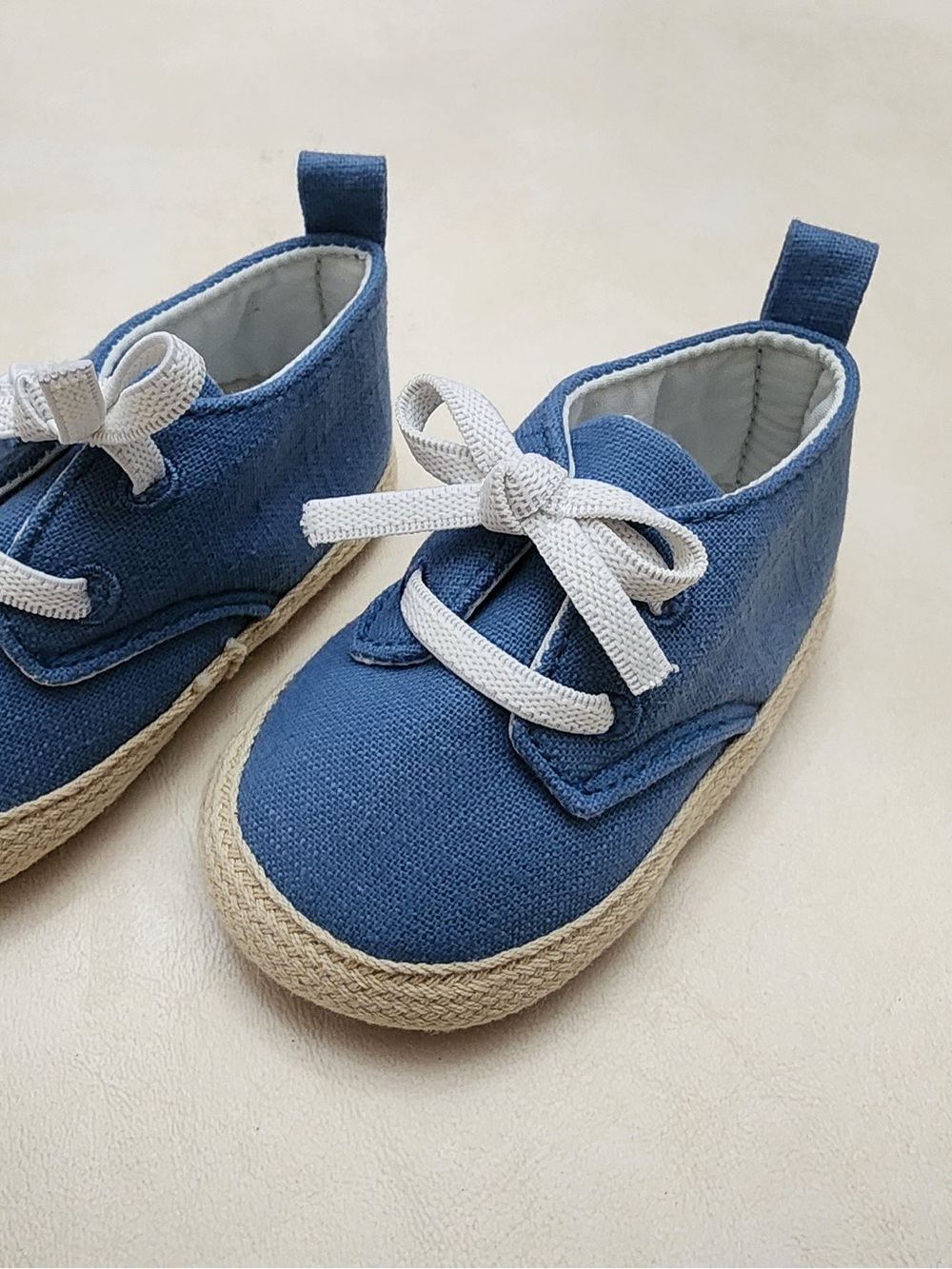 Carter's Blue Canvas Baby Walker Shoes with White Laces